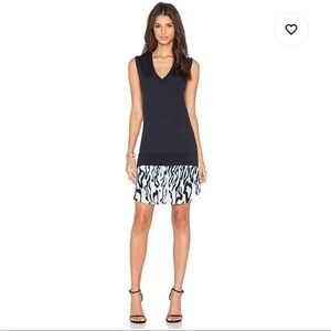 Equipment Portia Abstract Cheetah Dress Ink & Marshmallow Cashmere Silk Size S